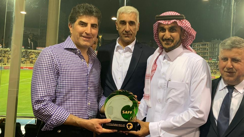 وجه نيجيرفان بارزاني بتحمل نفقات المنتخبات المشاركة في المجموعة الثانية لبطولة لاتحاد غرب آسيا (صورة: رئاسة الاقليم)